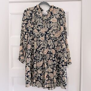 Ba&sh Azur Floral-print Crepe Mini Dress